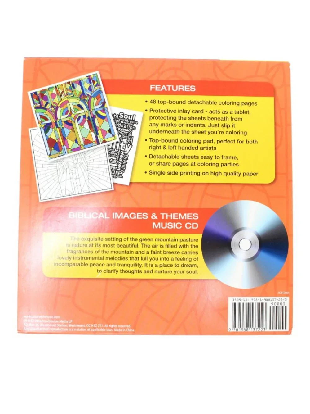 Color With Music Biblical Images & Themes Coloring Book w/ Relaxation Music CD